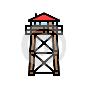 firewatch tower wildfire disaster color icon vector illustration photo