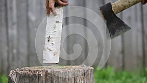 Firewood axe hack bath village ax