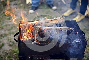 Firewood in the brazier