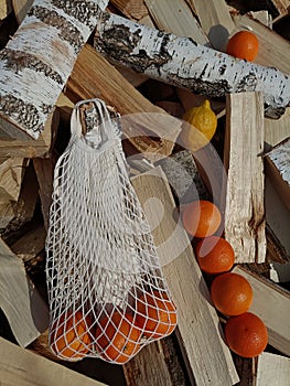 Firewood and fruits