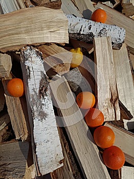 Firewood and fruits