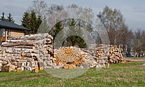 Firewood for heating photo