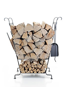 Firewood metal stand