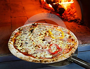 Firewood oven pizza