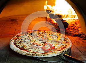 Firewood oven pizza