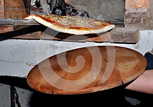 Firewood oven pizza