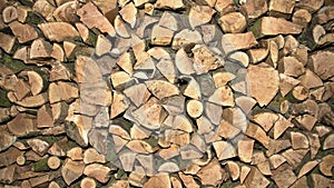 Firewood piled up high, UK