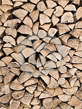 Firewood wall background.