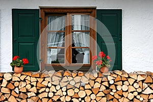 Firewood and window