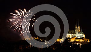 Firework above cathedral Petrov