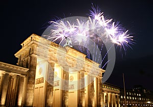 Firework at the Brandenburg Gate in Berlin