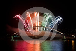 Fuochi d'artificio sul ponte 