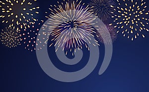 Firework bursting sparkle background set