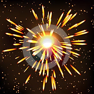 Firework bursting sparkle background. Symbol festive