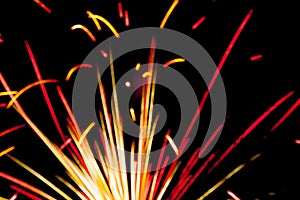 Firework in detail at night celebration background