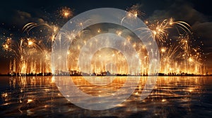 A firework display that creates the illusion of a rippling wave of light, with each firework adding to the overall effect