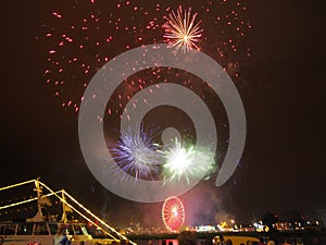 Firework display at the Sail Szczecin Festival