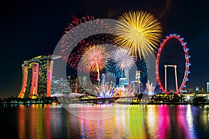 Firework display in Singapore.