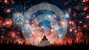 Firework display which is a festival event on Guy Fawkes bonfire night and the New Year\'s eve