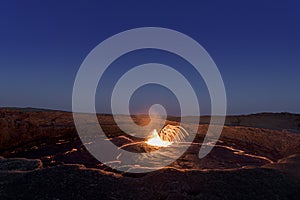 Firework on Erta Ale volcano