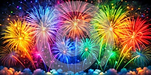 Firework explosion with rainbow color palette