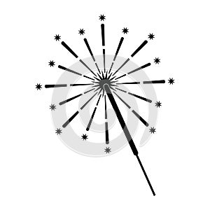 fireworks icon vector illustration in flat style