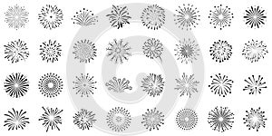 Firework icons set