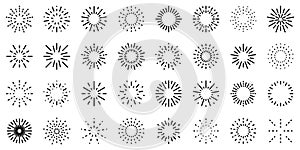 Firework icons set, outline style