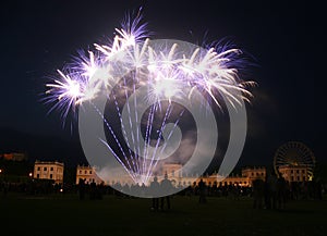 Firework at the Orangerie castle in Kassel, German photo