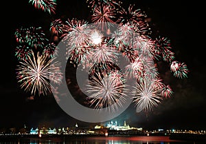 Firework over Kremlin in Russia