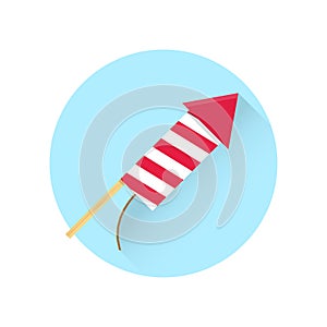 Firework red rocket icon.