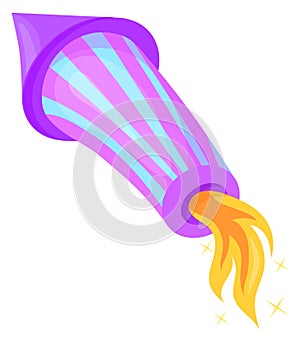 Firework rocket. Flying fire cracker cartoon icon photo