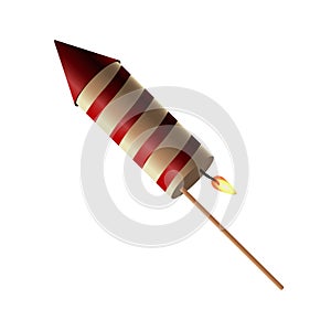 firework rocket onfire celebration party icon