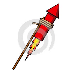 Firework rocket. Vector illustration