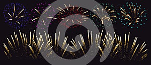 Firework set isolated vector illustration. Collection pyrotechnics