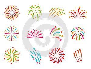 Firework vector illustration celebration holiday event night explosion light festive party