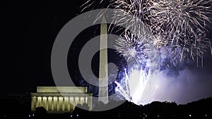 Fireworks Across the Potomac River in Washington DC Closeup