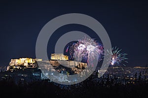 Fireworks on the Athens Acropolis