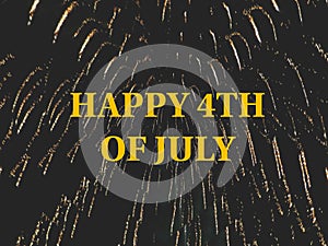 Fireworks Background With Happy 4th Of July Text