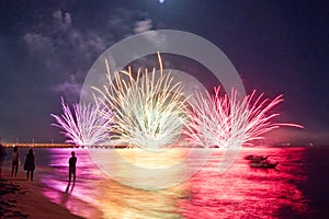 Fireworks beach of Forte dei Marmi Italy