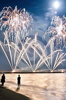 Fireworks beach of Forte dei Marmi Italy