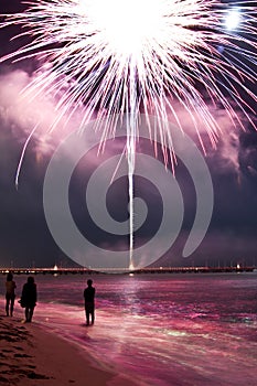 Fireworks beach of Forte dei Marmi Italy