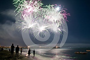 Fireworks beach of Forte dei Marmi Italy