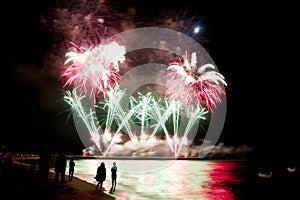 Fireworks beach of Forte dei Marmi Italy