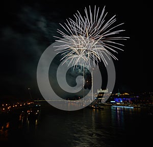 Fireworks in Bratislava, New Year 2019