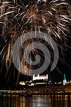 Fireworks in Bratislava, Slovakia