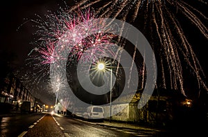 Fireworks in Brondby of Denmark