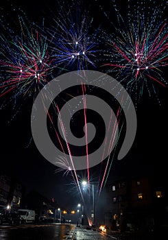 Fireworks in Brondby of Denmark