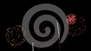 Fireworks celebration 4k video clip. Alpha channel ready, isolated copy paste background