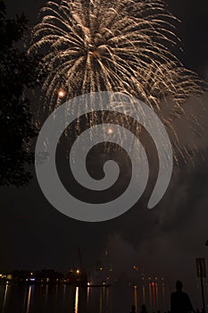 Fireworks celebration over Ohio River